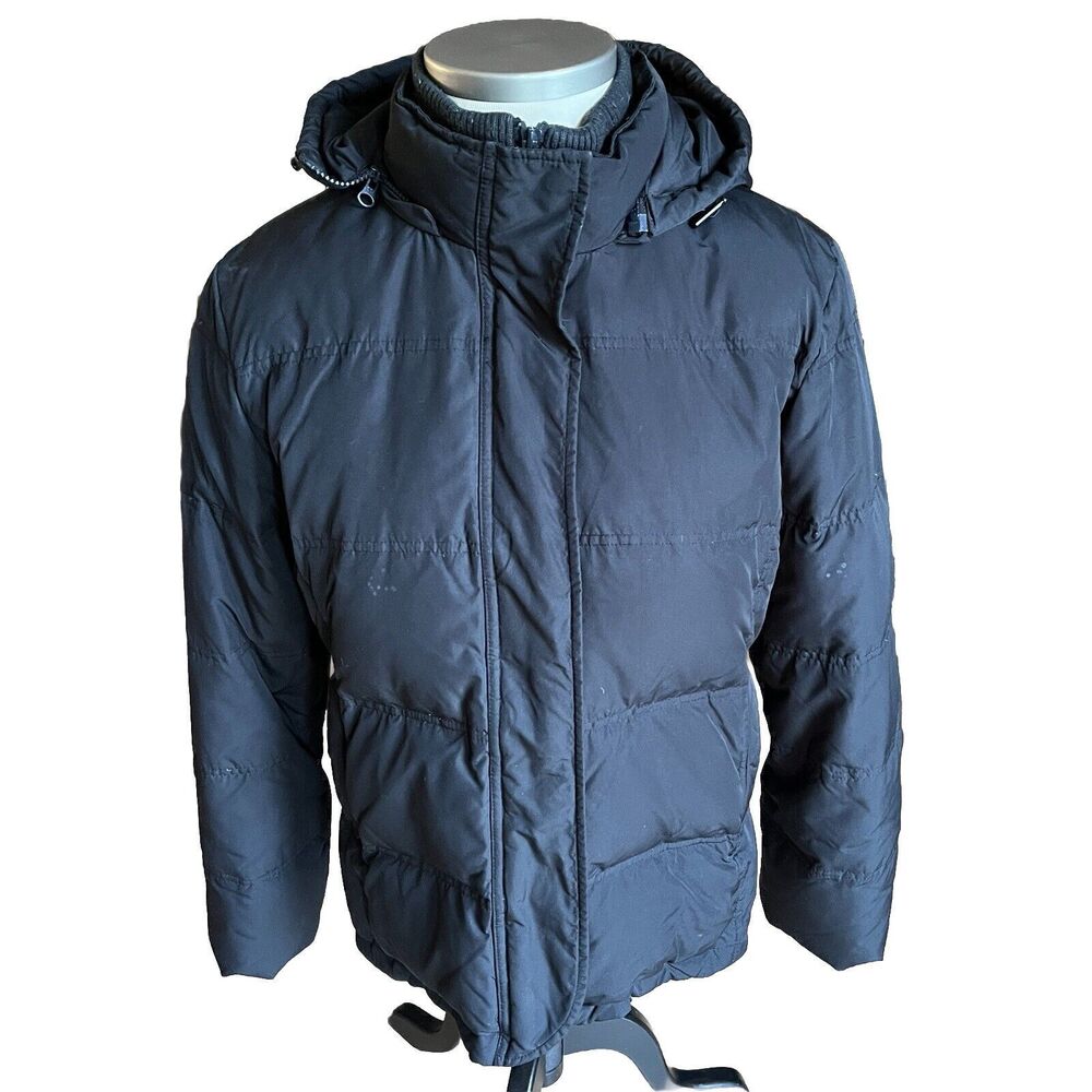 Gap Black Down Puffer Jacket Removable Hood Women’s Vintage Size XL Coat